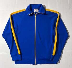 Vintage 1970s Cal Sport Blue and Gold Zip-Up Track Jacket Style 1038